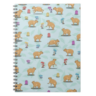 Caderno Espiral Cute capybara Pattern