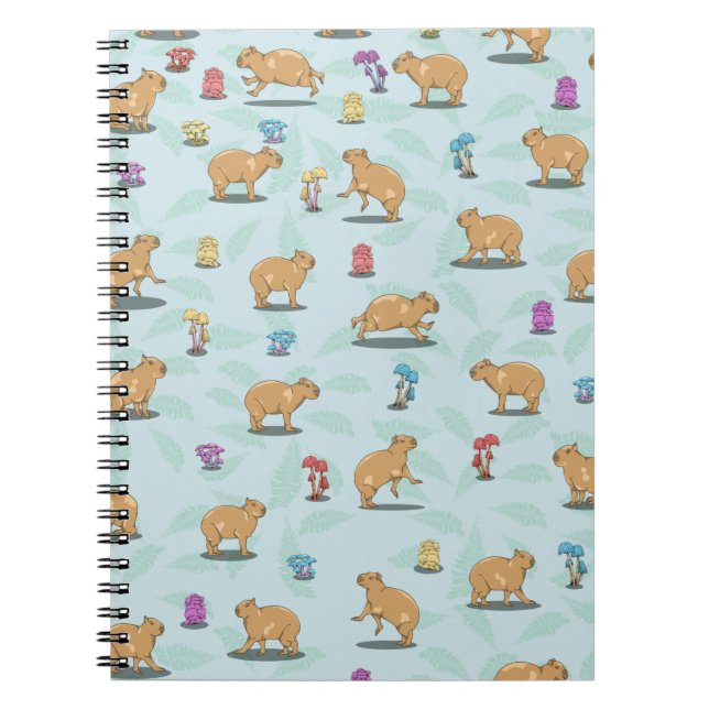 Caderno Espiral Cute capybara Pattern (Frente)