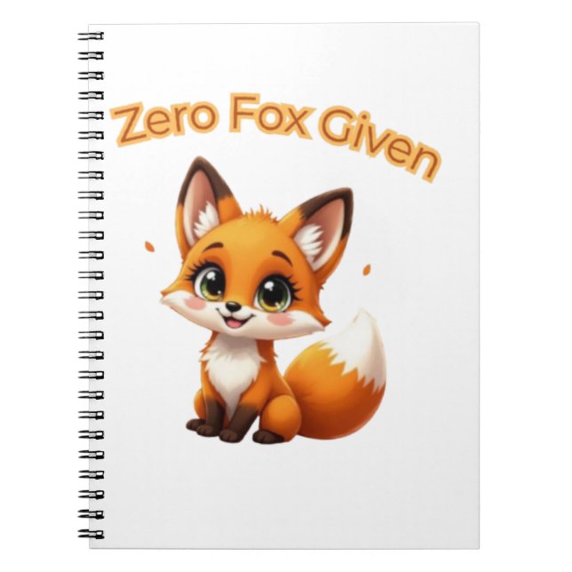 Caderno Espiral Cute Cartoon Fox – Adorable Kawaii Style (Frente)