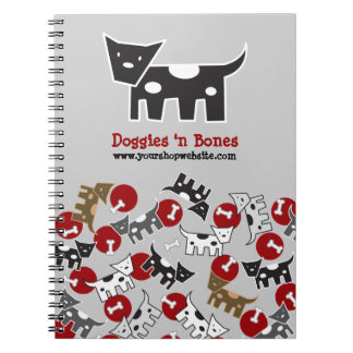 Caderno Espiral Cute Cartoon Spotted Doggies & Bones Pet Notebook