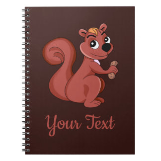Caderno Espiral Cute cartoon squirrel with a peanut Photo Notebook