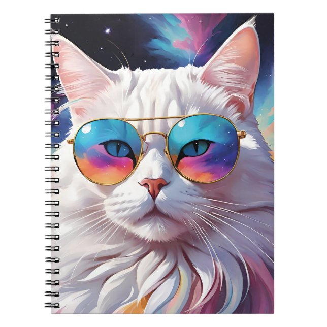 Caderno Espiral Cute cat with glasses (Frente)