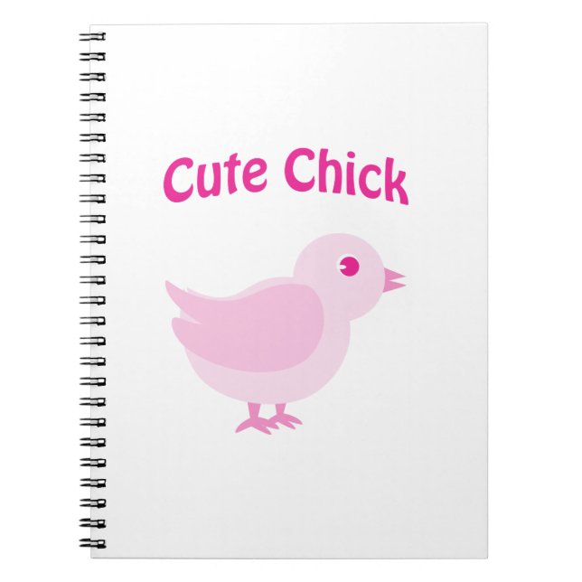 Caderno Espiral Cute Chick - Rosa (Frente)