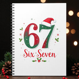 Caderno Espiral Cute Christmas Meme Six Seven 67 6 7 Holiday