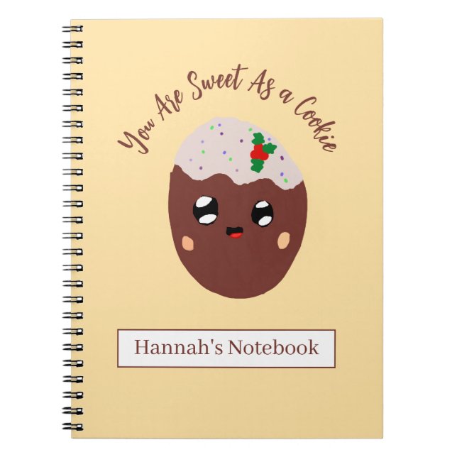 Caderno Espiral Cute Cookie Personalized (Frente)