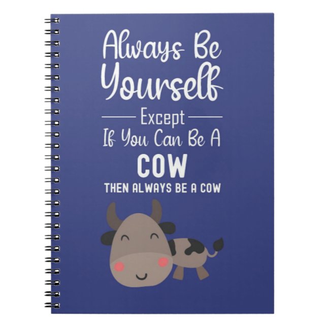 Caderno Espiral Cute Cow Lover Gifts Funny Farmer Farm Animal (Frente)
