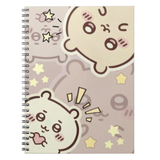Caderno Espiral Cute Cream Bear Pattern Spiral Notebook - Minimali