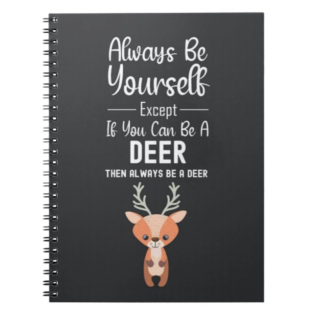 Caderno Espiral Cute Deer Lover Gifts Animals Wildlife Funny Humor (Frente)