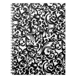 Caderno Espiral Cute design de fundo abstrato preto e branco