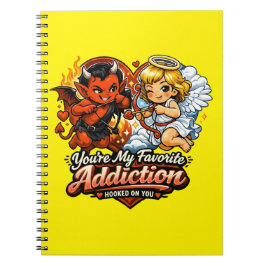 Caderno Espiral Cute Diabo & Anjo Dia dos Namorados Amor Design