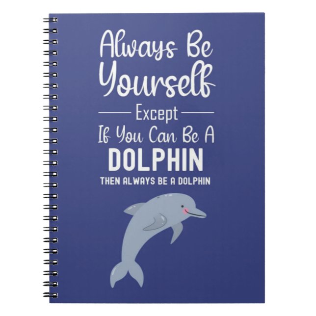 Caderno Espiral Cute Dolphin Gifts Ocean Funny Humor Animal Sea (Frente)