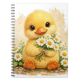 Caderno Espiral Cute Duck Daisy Kawaii Notebook Design