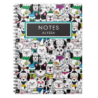 Caderno Espiral Cute Engraçado, Criações Personalizadas De Cachorr