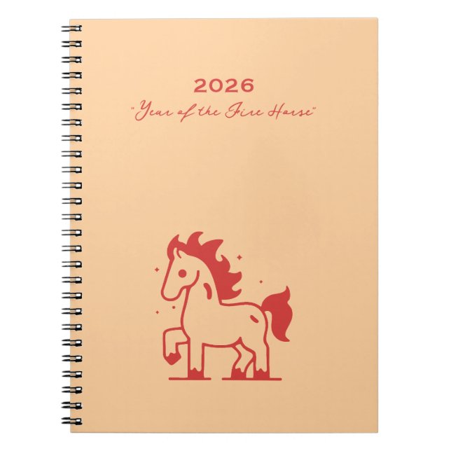 Caderno Espiral Cute Fire Horse (Frente)
