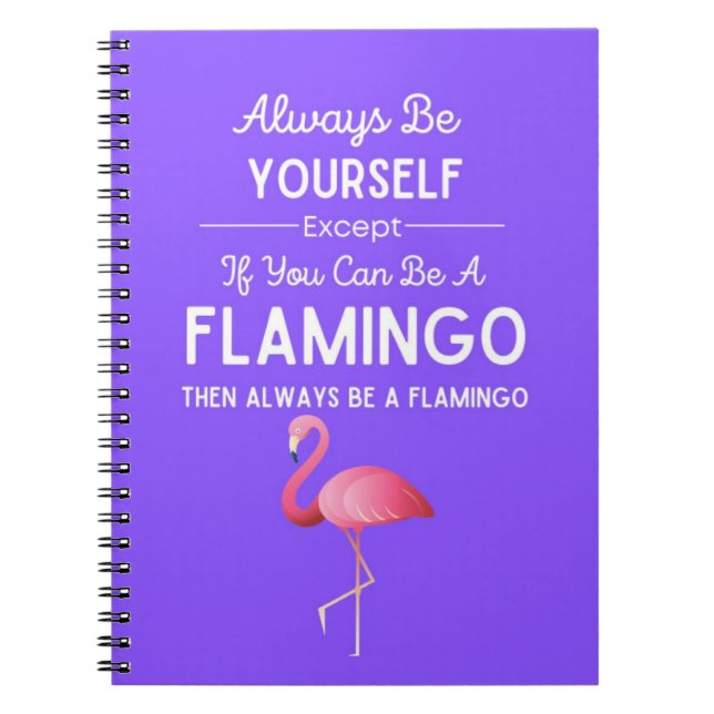 Caderno Espiral Cute Flamingo Gifts Bird Humor Humorous Funny (Frente)