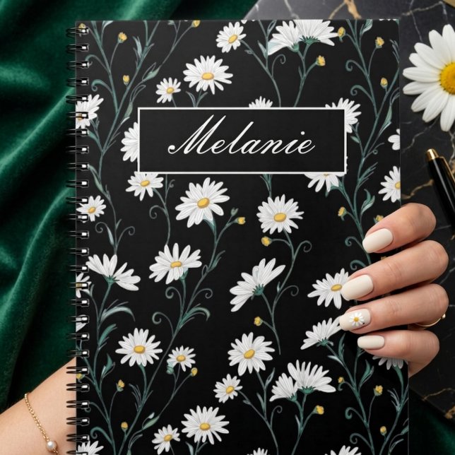 Caderno Espiral Cute Floral Spring Daisy Personalized (Criador carregado)