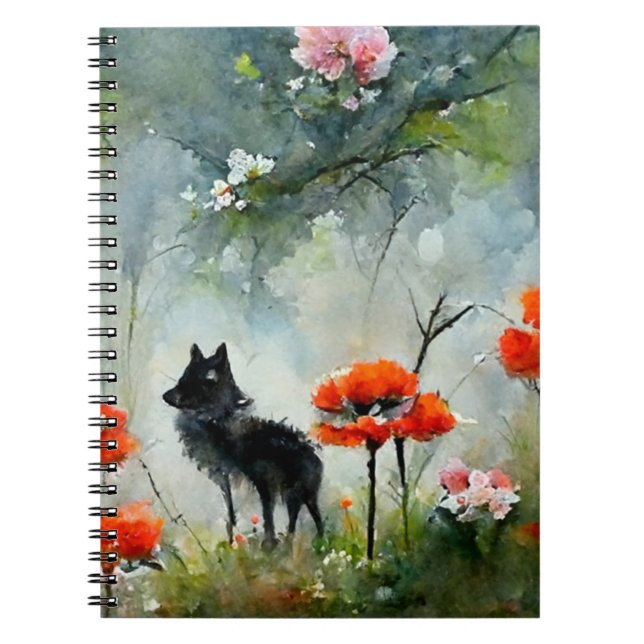 Caderno Espiral Cute floral wild animal    photo notebook (Frente)