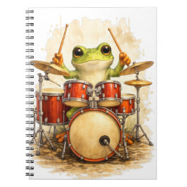 Caderno Espiral Cute Frog Drummer Notebook – Music Journal