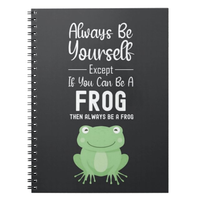 Caderno Espiral Cute Frog Gifts Happy Funny Cartoon Animal (Frente)
