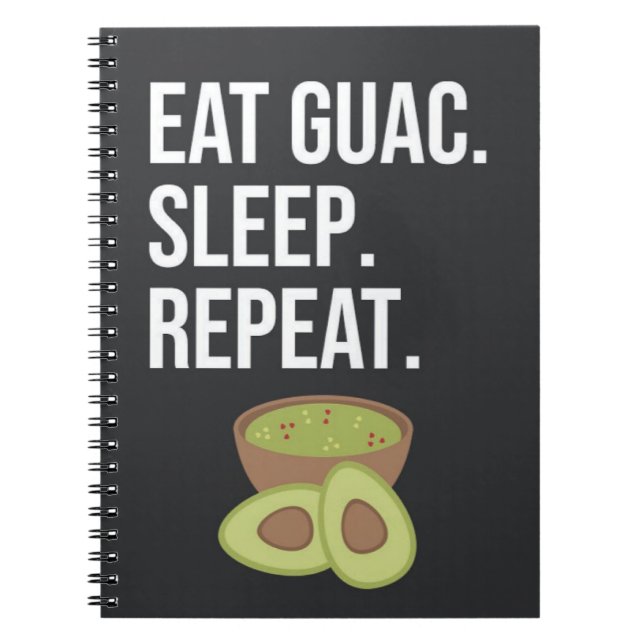 Caderno Espiral Cute Funny Guacamole Gifts Avocado Fiesta Healthy (Frente)