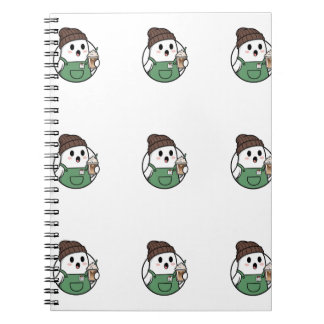 Caderno Espiral Cute Ghost Coffee Notebook
