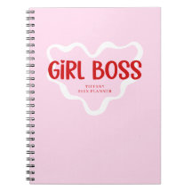 Cute Girl Boss Pink and Red Custom Name Year
