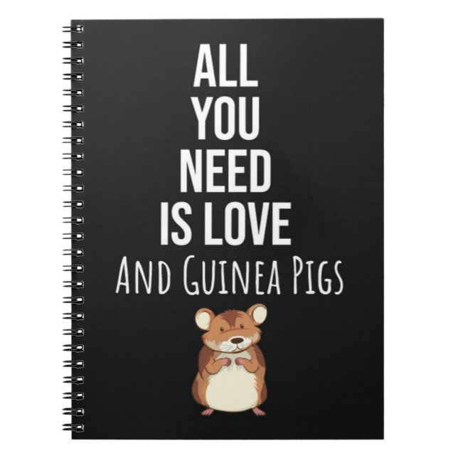 Caderno Espiral Cute Guinea Pig Gifts Pet Small Animal Lover (Frente)
