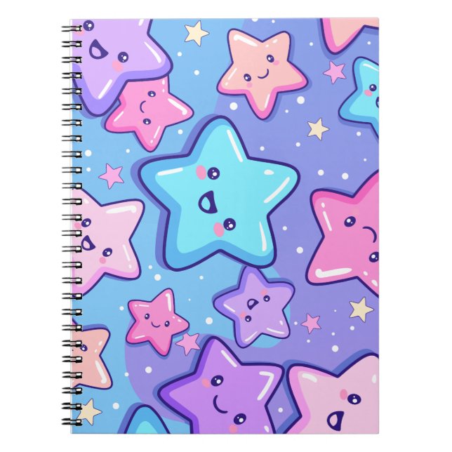 Caderno Espiral Cute Happy Stars  (Frente)