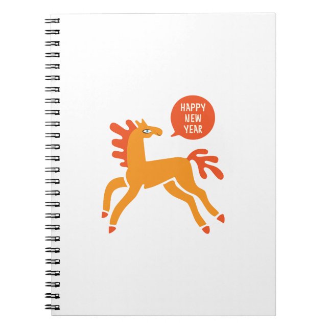 Caderno Espiral Cute Horse Chinese new year (Frente)