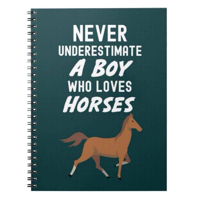 Caderno Espiral Cute Horse Gifts For Baby Boys Kids Animal Lover (Frente)