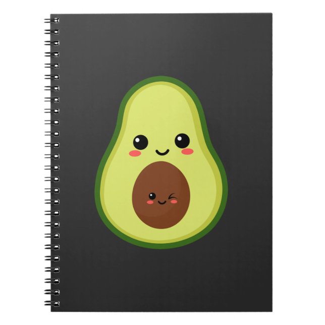 Caderno Espiral Cute kawaii avocado (Frente)