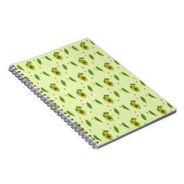 Caderno Espiral Cute kawaii avocado em verde
