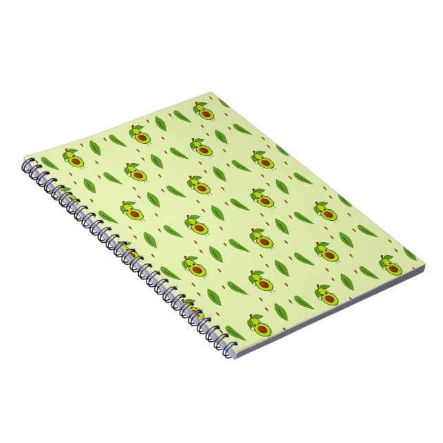 Caderno Espiral Cute kawaii avocado em verde (Lado Direito)