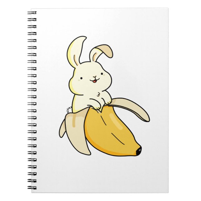 Caderno Espiral Cute Kawaii Banana Bunny (Frente)