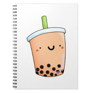 Caderno Espiral Cute Kawaii Boba Tea