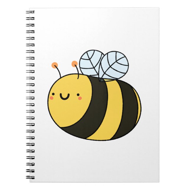 Caderno Espiral Cute Kawaii Bumble Bee (Frente)