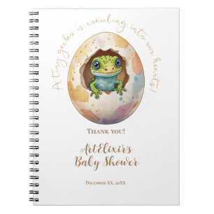Caderno Espiral Cute Kawaii Gecko Lizard Chá de fraldas de Ovo