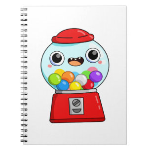 Caderno Espiral Cute Kawaii Gumball Machine
