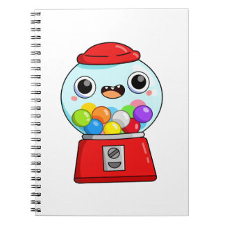 Caderno Espiral Cute Kawaii Gumball Machine