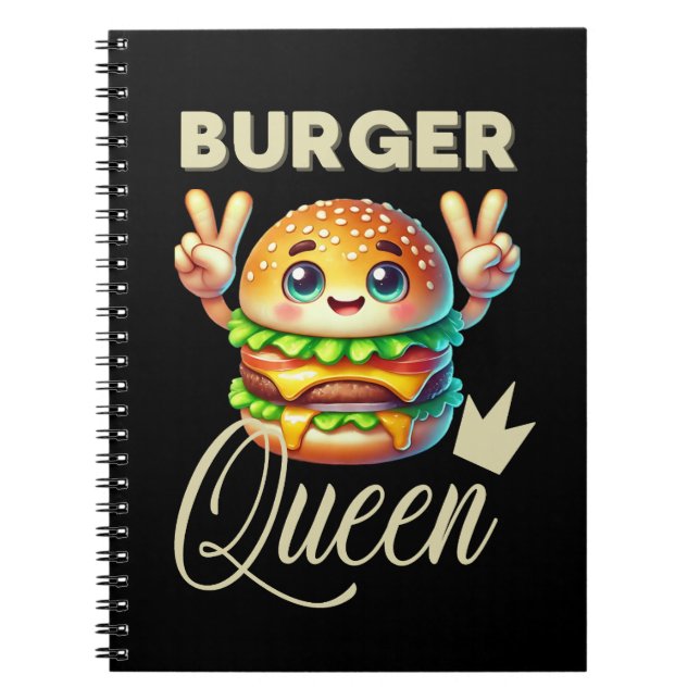 Caderno Espiral Cute Kawaii Hamburger (Frente)