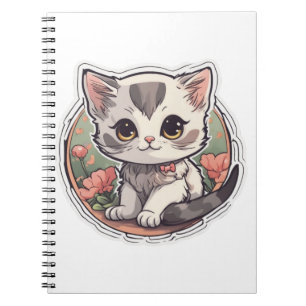 Caderno Espiral Cute Kawaii Kitten