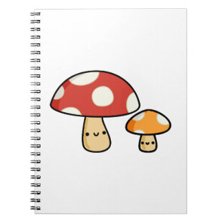 Caderno Espiral Cute Kawaii Mushroom