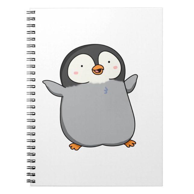 Caderno Espiral Cute Kawaii Penguin (Frente)