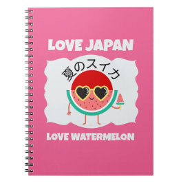 Caderno Espiral Cute Kawaii WATERMELON AMA Fruta de Verão JAPÃO