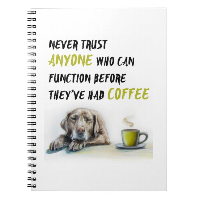 Caderno Espiral Cute Labrador - viciado em café (Frente)