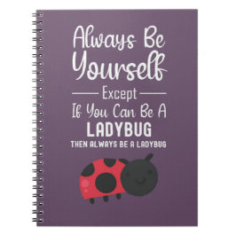 Caderno Espiral Cute Ladybug Gifts Funny Insect Bugs Cartoon Pink