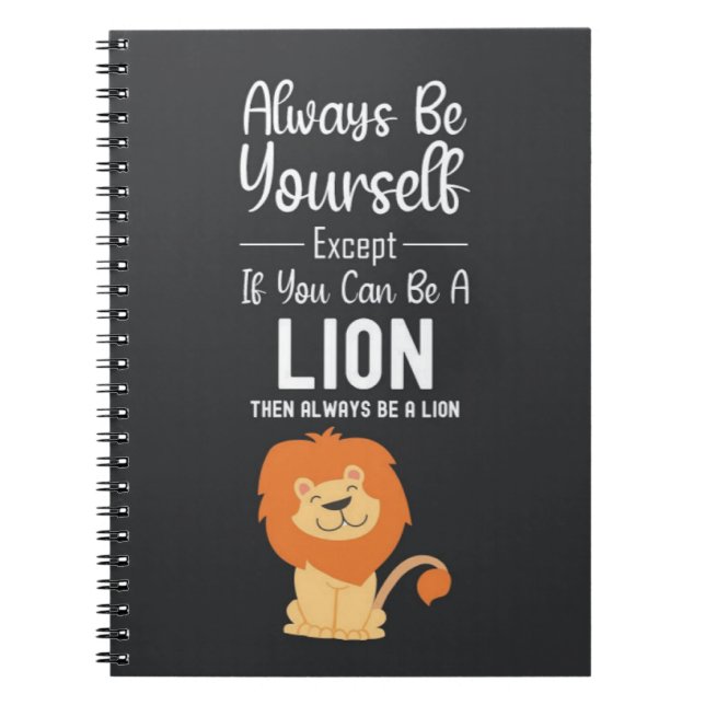 Caderno Espiral Cute Lion Lover Gifts Quote Funny Animal Humor (Frente)