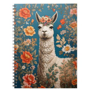Caderno Espiral Cute Llama William Morris Inspirou Floral