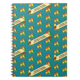 Caderno Espiral Cute Lovebirds Fischer's Lovebird Latin Retro Art