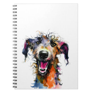 Caderno Espiral Cute Lurcher | design de pinheiro corante